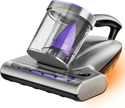 uwant 18Kpa Mattress Vacuum Cleaner 60000RPM Tap Bed Vacuum Set of 1 | 253.7Uv-C Light and Ultrasonic, 149℉ Hot Air, HEPA Filter, Metal Roller