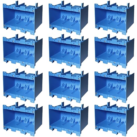 3 Gang Old Work Box,Plastic Junction for Switches,PVC Box 3 Gang Deep,ETL Listed for Home Improvement,AWG Standard,Fire Rated for Two Hours(12 Pack)