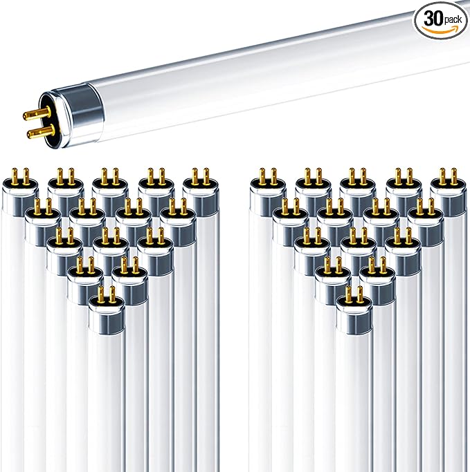 LUXRITE 30-Pack F54T5/841/HO 54W 46 Inch T5 Fluorescent Tube Light Bulb, 4100K Cool White, 4200 Lumens, G5 Mini Bi-Pin Base, LR20770