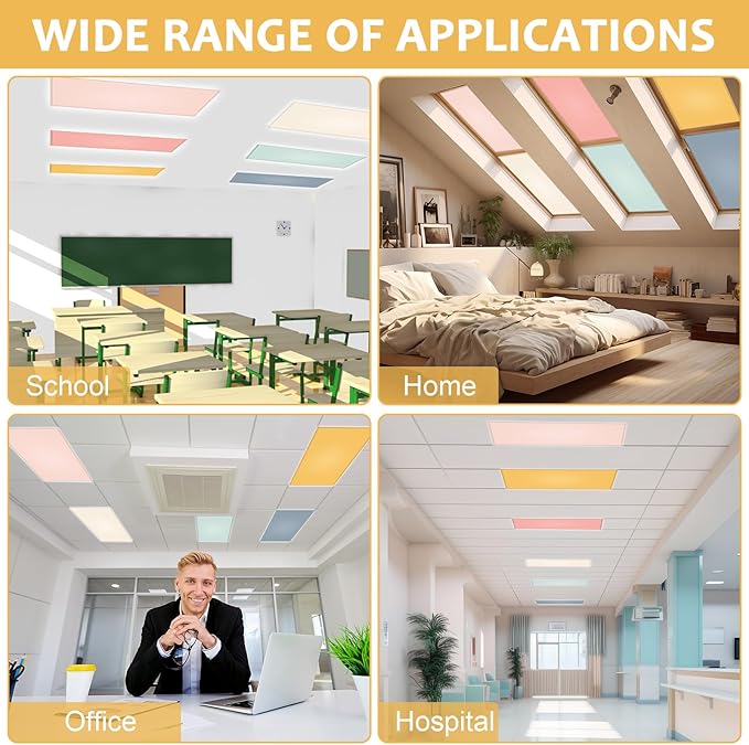 QOUBAI 6PCS Fluorescent Light Covers, 4x2 Feet Magnetic Light Cover Fluorescent Lights Shade Panel Positive Inspirational Ceiling Lights Filters for Office Classroom Home Drop Ceiling Pastel Pink
