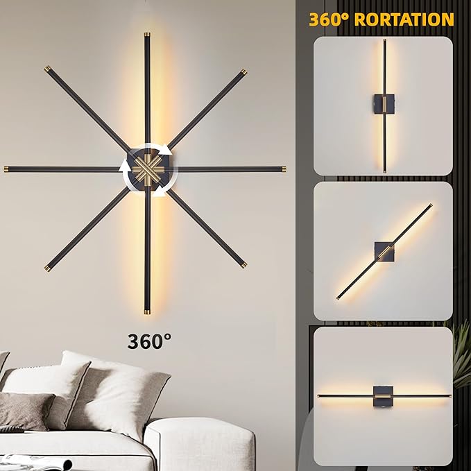 15800 mAh Battery Operated Wall Sconces with Remote Control Dimmable Wall Sconces Set of Two 3000K LED Black and Brass Wireless Wall Light Battery Powered Cordless Rechargeable Sconces Wall Decor