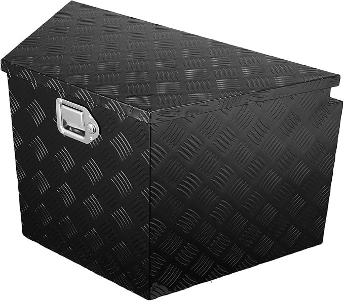VEVOR Trailer Tongue Box, Heavy Duty Trailer Tongue Tool Box Storage Organizer with Lock & Keys, Utility Tool Chest for Pickup Truck Bed, RV, SUV, Off-Road Vehicle, Aluminum, 39" x 16.5" x 12", Black