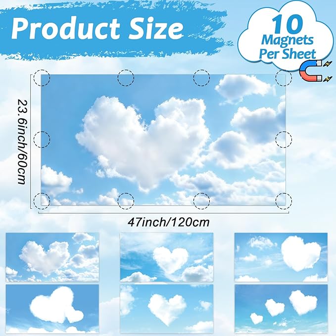 12 Pcs Fluorescent Light Covers with 120 Magnets Decorative for Classroom Ceiling Light 4 x 2 Feet Magnetic Lights Covers Filter Easy Install for Office Hospitals & Home Drop Ceiling Supplies (LOVE)