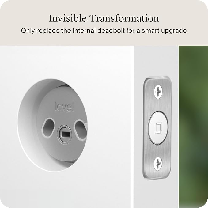 Level Bolt Smart Deadbolt - Make Your Lock Smart Without Changing Keys or Hardware - Matter-Over-Thread - Keyless & Remote Access via Apple, Alexa, Google Home, SmartThings