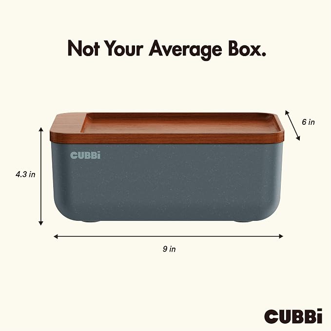 Cubbi - Airtight Box with Tray - Silicone Seals - 100% Air-Tight Storage Box with Accessories – Grey