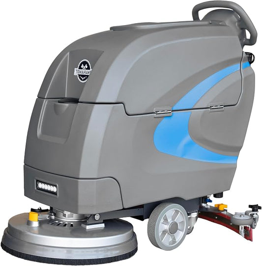 20” Auto Floor Scrubber Cleaner with Power Mop Brush Squeegee Cordless 24V Battery Powered