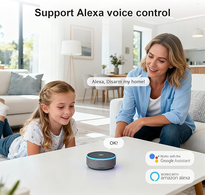 Alarm System for Home Security,24Pcs WiFi/4G Apartment Alarm System with Instant App Alerts,Phone App Control (Smart Life/Tuya) Auto Alarm Dial,Real-Time Alert,Compatible with Alexa,NO Monthly Fees