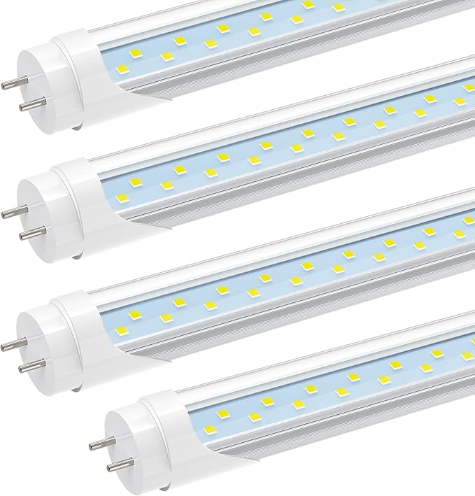 JESLED 2FT T8 LED Tube Light, 12W(30W Equivalent), 1680LM, 6000K, Ballast Bypass, 24 Inch F20T12 Fluorescent Bulb Replacement, Dual Ended, 24” Lighting Tube Fixture (4-Pack)