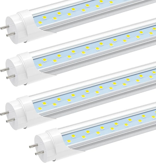 JESLED 2FT T8 LED Tube Light, 12W(30W Equivalent), 1680LM, 6000K, Ballast Bypass, 24 Inch F20T12 Fluorescent Bulb Replacement, Dual Ended, 24” Lighting Tube Fixture (4-Pack)
