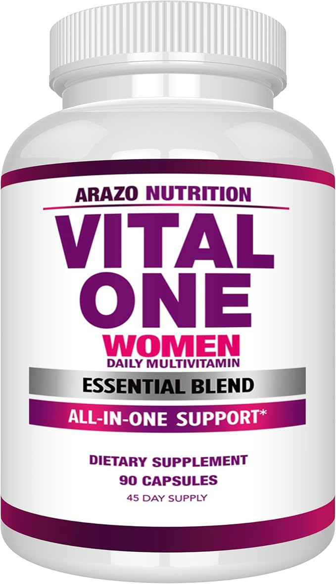 Arazo Nutrition Vital One Multivitamines pour Femmes - Complément Alimentaire Quotidien Complet - 90 Gélules Véganes