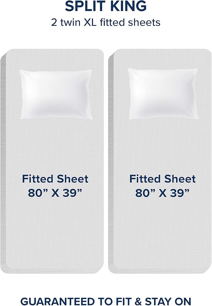 Bare Home Split King Sheet Set - 1800 Ultra-Soft Microfiber Bed Sheets - Double Brushed - Deep Pockets - Easy Fit - 5 Piece Set - Bedding Sheets & Pillowcases (Split King, Plum)