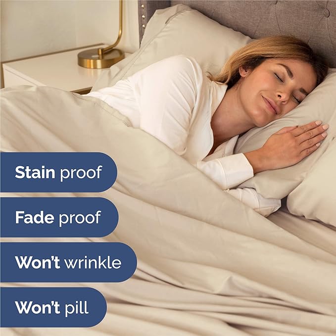 Queen 6 Piece Sheet Set - Comfy Breathable & Cooling - Ultra Soft Hotel Luxury Bedding Set w/ 8-16 Inch Deep Pockets - 1 Flat & 1 Fitted Sheet & 4 Pillowcases - Cozy, Wrinkle Free & Easy Care - Wheat