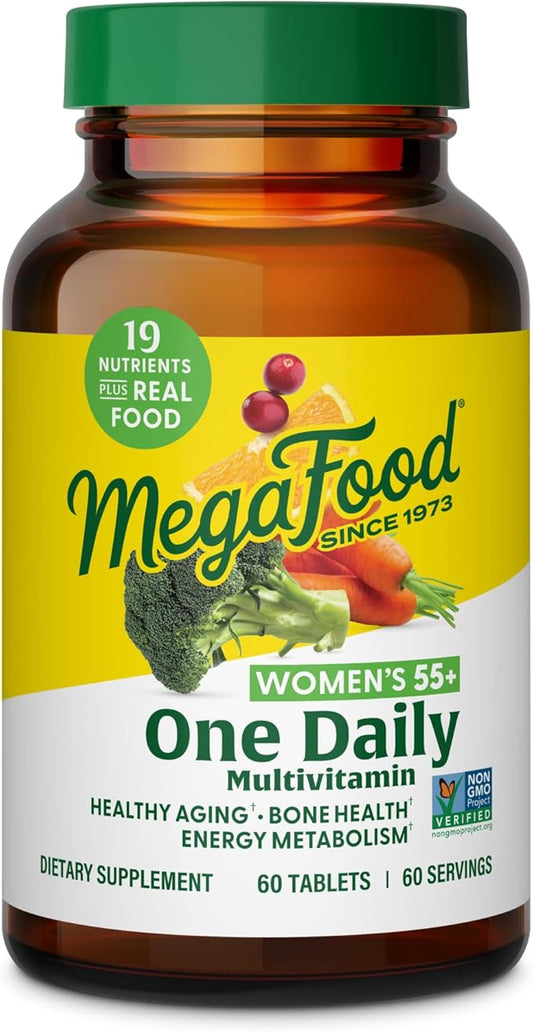 MegaFood, Femme de plus de 55 ans, Un Comprimé par Jour, Soutient la Santé et le Bien-être Optimaux, Complément Alimentaire Multivitaminique et Minéral, Végétarien, 60 comprimés (60 portions)