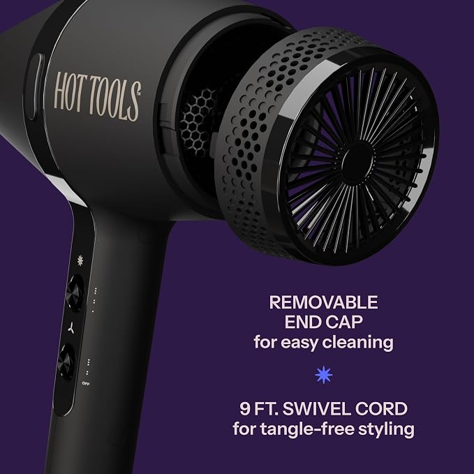 HOT Tools Pro Artist Black Gold Infrared Ionic™ Salon Dryer | Fast Drying, Styling and Smooth Results (Black)