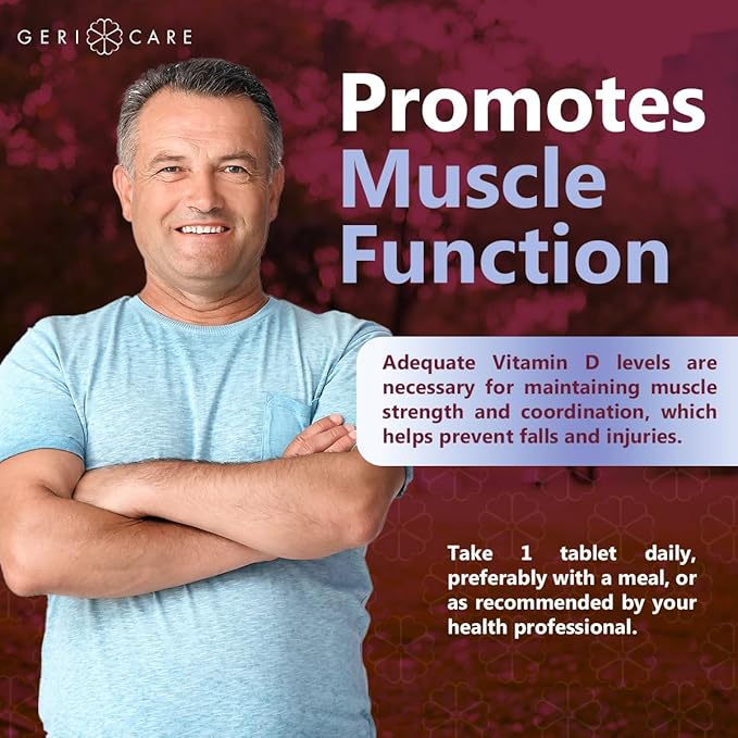 GeriCare Vitamin D 25mcg Tablets, Promotes Healthy Bones & Immune Support, Dietary Supplement, 100 Count (Pack of 1)