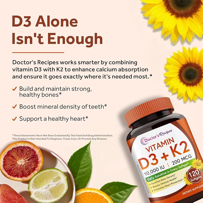 Doctor's Recipes ビタミンD3 K2、10,000 IU ビートルート 10000 mg