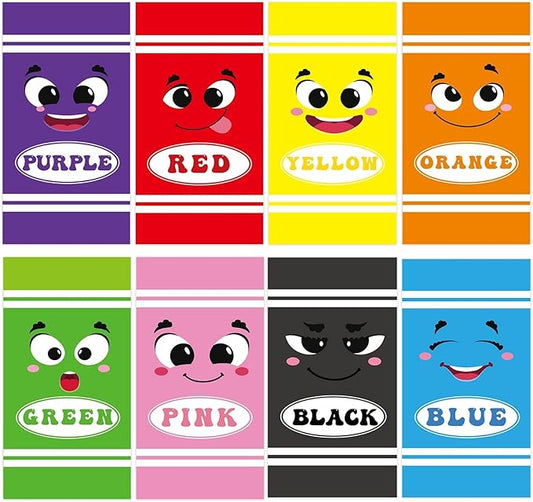 Wiooffen 8 Pcs Colorful Crayon Fluorescent Light Covers with 80 Magnets Decorative for Classroom Ceiling Light 4x2 Feet Magnetic Filter Easy Install for Office Hospitals Drop Ceiling Supplies (Crayon)