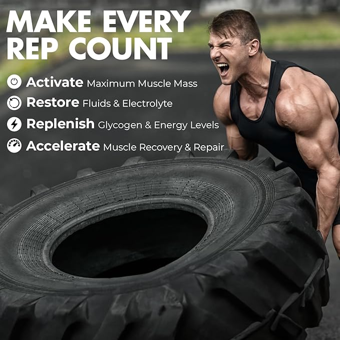 Max Muscle Arm Plus+ Anabolic Recovery Matrix | 25g Protein, 8g Bcaas, 3g Creatine Monohydrate | Whey Protein, Amino Acids, Antioxidants, Glutamine, Electrolytes (Intense Strawberry, 2.54 lb)