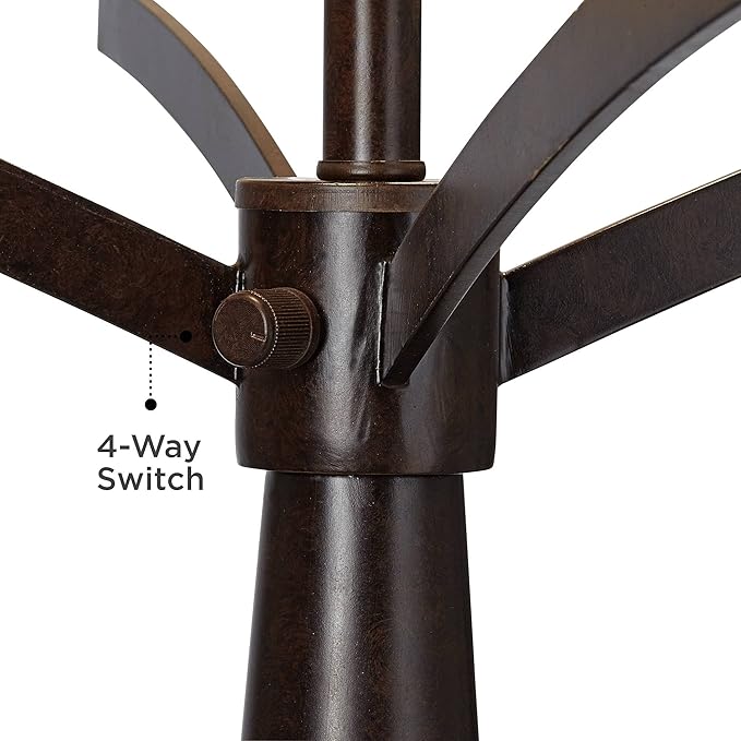 Franklin Iron Works Tremont Rustic Farmhouse Table Lamp 31 1/2" Tall Allegheny Bronze Brown Iron Burlap Fabric Drum Shade for Bedroom Living Room House Home Bedside Nightstand Office Entryway Kids