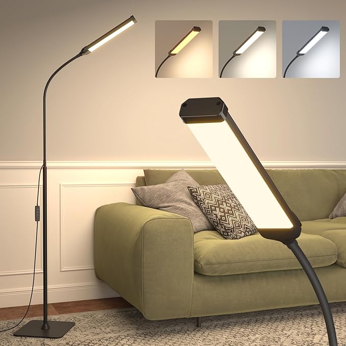 Aisutha LED Floor Lamp, Reading Lamps Adjustable Stepless Colors & Brightness Standing Lamp, Nail Tech Lamp, Lash Light for Eyelash