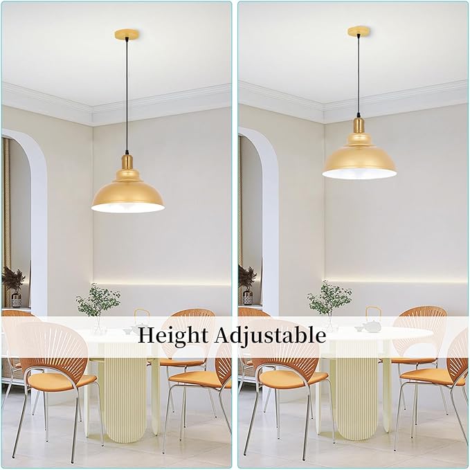 Battery Operated Pendant Lights 2 Pack,Rechargeable Pendant Light with Remote,Gold Pendant Light Fixtures for Kitchen Island,Modern Industrial Hanging Lights for Dining Room Hallway Entryway