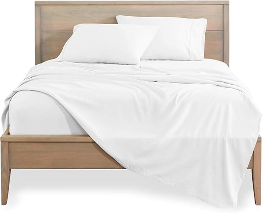 Bare Home Full Sheet Set - 1800 Ultra-Soft Microfiber Full Bed Sheets - Double Brushed - Deep Pockets - Easy Fit - 4 Piece Set - Bedding Sheets & Pillowcases (Full, White)