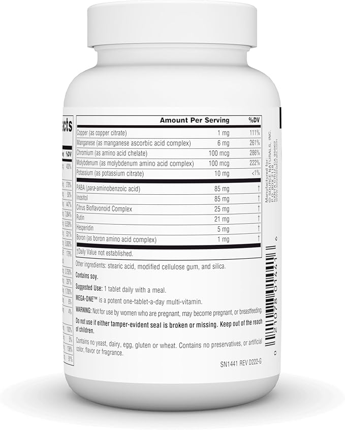 Source Naturals メガワン マルチプル 鉄分なし タブレット 60粒