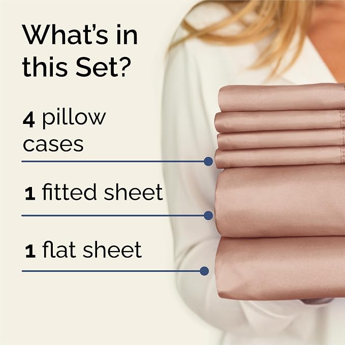 King 6 Piece Sheet Set - Comfy Breathable & Cooling - Ultra Soft Hotel Luxury Bedding Set with 8-16 Inch Deep Pockets - 1 Flat & 1 Fitted Sheet & 4 Pillowcases - Cozy, Wrinkle Free & Easy Care - Mauve