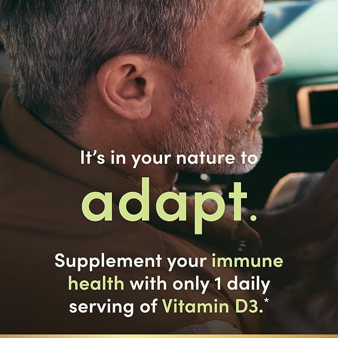Nature's Bounty Vitamine D, Soutient la santé immunitaire et la santé des os, 2000 UI Vitamine D3, 150 gélules (Paquet de 3)