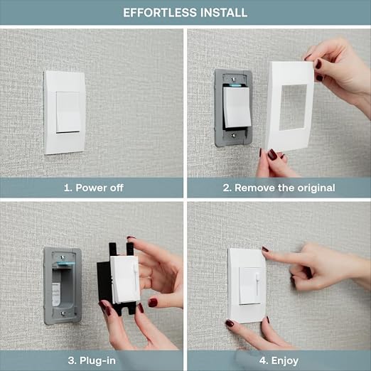 Simple Dimmer by Deako, Slide Switch, 3-Way/4-Way/Single Pole, Neutral Wire Required, White