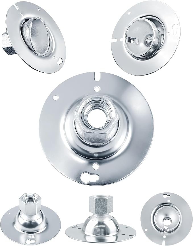 SIHAI 1-Pack 4” Round Swivel Cover, Heavy Duty Pendant Fixture Hanger for Mounting Fixtures on Flat/Sloped Ceilings, Fits 4" Round/Octagon Electrical Box