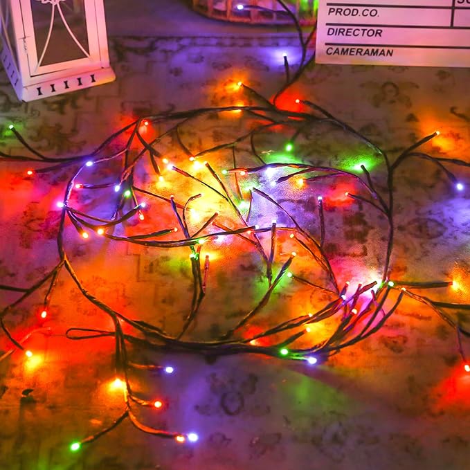 96 LED Willow Vine Lights 6FT Enchanted Wall Decoration Vine Lights Tree Branches Light 8 Modes for Home Indoor Wall Decoration (Multi-Colored)