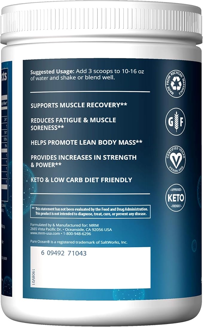 MRM BCAA+G Reload Post‑Workout Powder-For Women & Men-BCAA & L‑Glutamine with CarnoSyn Beta‑Alanine, Amino Acids, Muscle Recovery & Hydration, Keto, Vegan, Gluten Free - 26 Servings, Watermelon