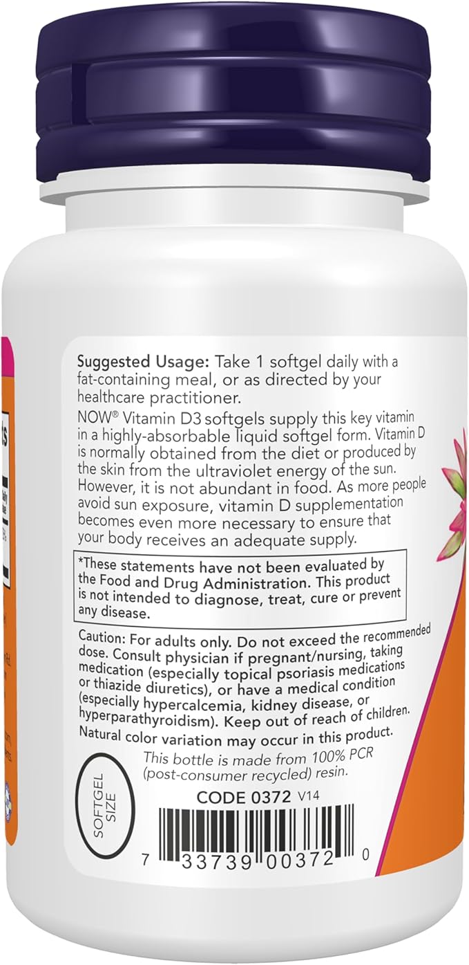 NOW Foods Vitamin D3 5000 Iu (360 (120X3))