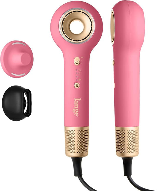 L’ANGE HAIR Axia HaloRing Ionic Hair Dryer | High Speed Professional Blow Dryer for Smooth, Frizz-Free Styles | Lightweight Brushless Motor with Concentrator & Wall Mount | 4 Heat Settings | Rose Gold