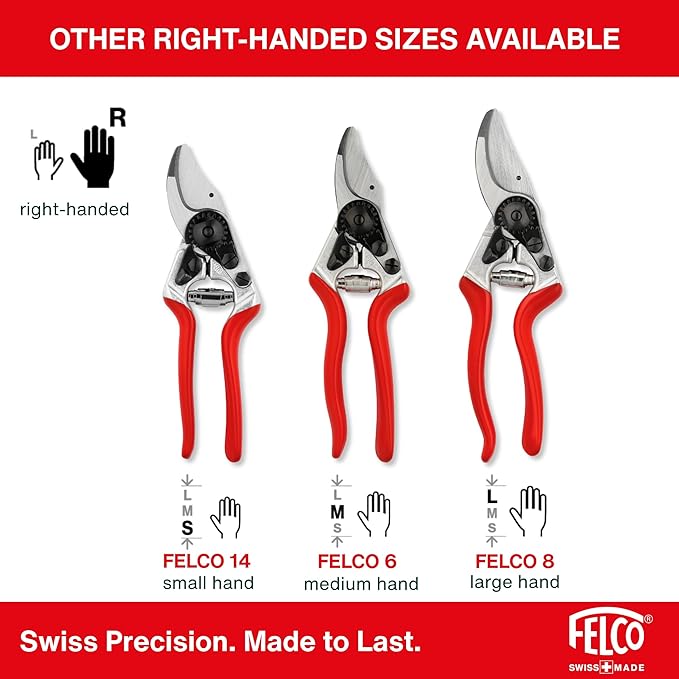 Felco F31 Pruning Shears – 8.3" Garden Clippers with Anvil Blade for Dry & Hard Wood | Hand Pruner for Gardening | Garden Tool Cutter with Aluminum Handle, Alloy Steel Blade, High-Torque Cutting Power