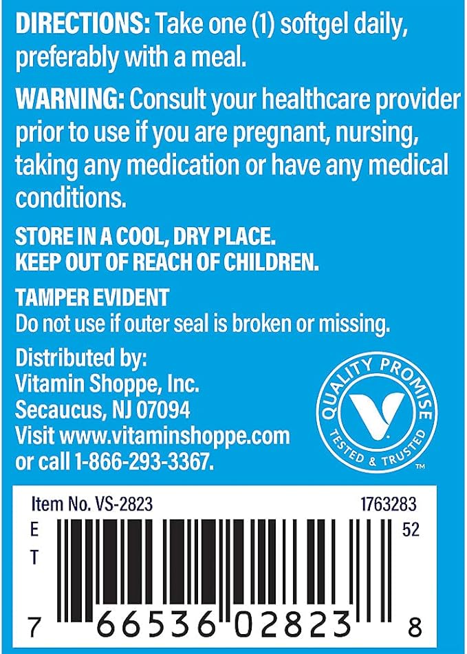 The Vitamin Shoppe Vitamine D3 5000 UI - Santé des os, immunitaire et cellulaire | Gélules de cholécalciférol | 100 gélules | Sans gluten