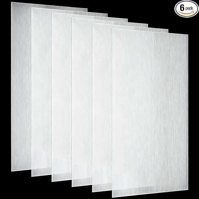 Pushglossy 6 Pack 23.75" x 47.75" x 0.2" Fluorescent Light Covers Classroom Office Diffuser Panels for 2x4ft Drop Ceiling Light Fixture Polycarbonate Replacement Cover for Hospital Home (Clear)
