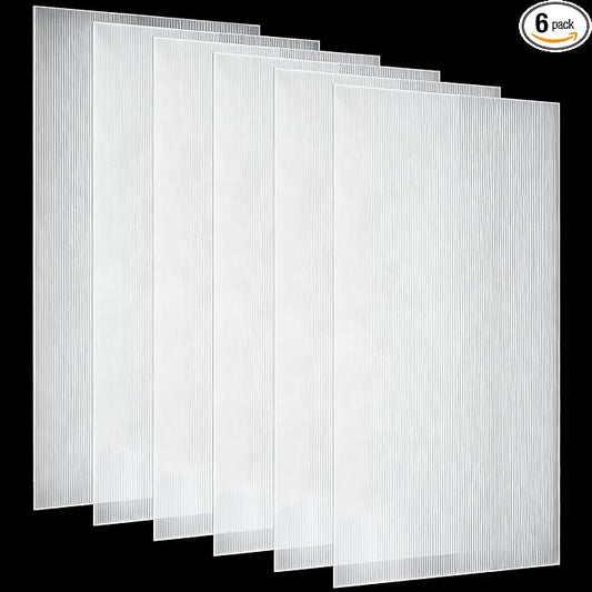 Pushglossy 6 Pack 22.5" x 46.5" x 0.2" Fluorescent Light Covers Classroom Office Diffuser Panels Cuttable for 2x4ft Drop Ceiling Light Polycarbonate Replacement Cover for Hospitals Home (Clear)