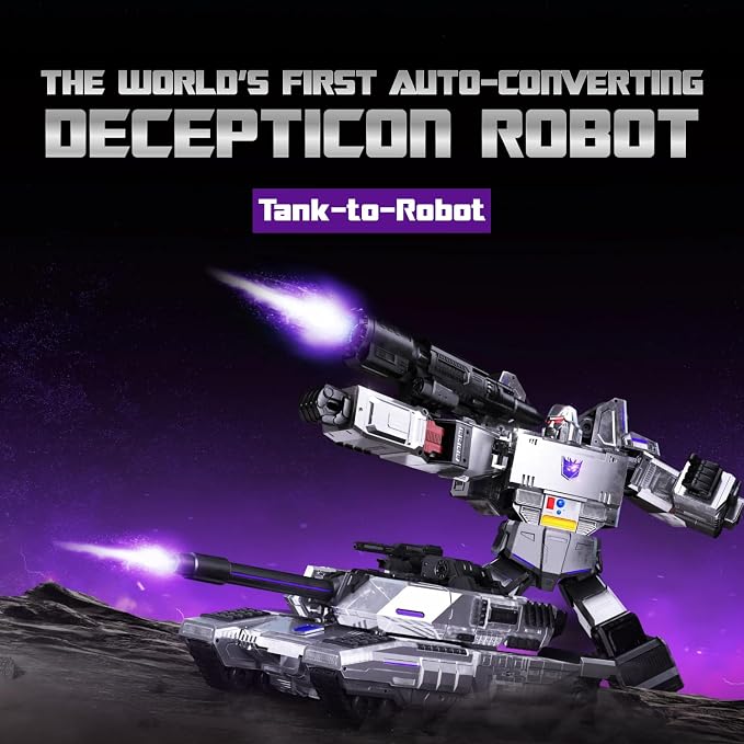 Robosen Megatron Auto-Converting Transformers Robot, G1 Series, Gray, Premium Action Figure, Interactive Toy for Ages 12+