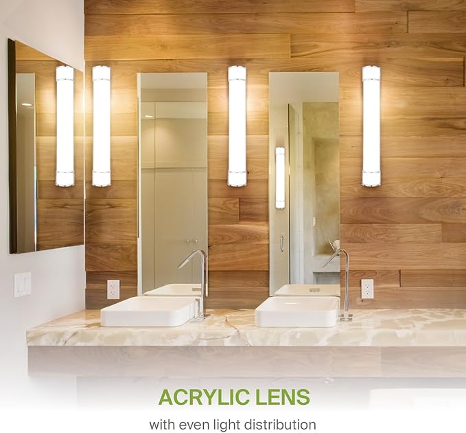 ASD LED 36" Vanity Flush Mount Light Fixture, Linear Bathroom Lighting Bar | 3CCT, Dimmable, Energy Star, ETL Listed | 30W 2650LM 3000-5000K 120V | Long Bath Wall Sconce Over Mirror | Nickel, 4 Pack
