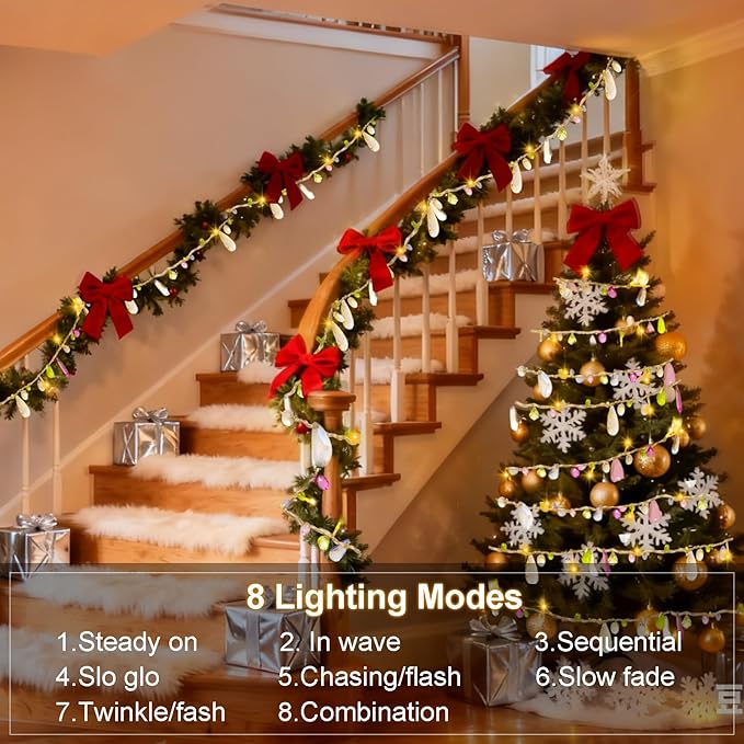 Battery Operated Fairy String Lights, Acrylic Gems Jewels String Lights with Remote 8 Modes Timer Function,30 Warm White LED Battery Powered Fairy Lights for Bedroom Party Decor