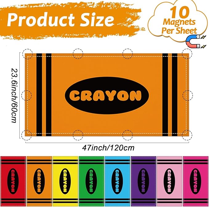 8 Pcs Fluorescent Light Covers with 80 Magnets Decorative for Classroom Ceiling Lights 4 x 2 Feet Magnetic Light Cover Filter Easy Install for Office Hospitals Drop Home Ceiling Supplies (Crayon)