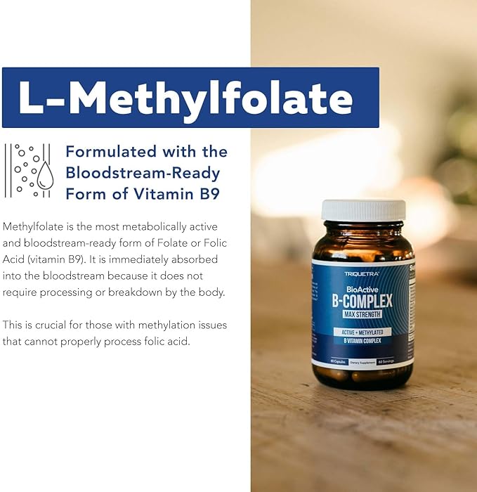 Complexe de Vitamines B BioActives Prêtes à l'Emploi, Complexe B Méthylé Contenant du Méthylfolate, 3 Formes BioActives de B12, BenfoPure® B1 & Pantesin® B5, 12 Vitamines B à Doses Cliniques (120 Portions - Lot de 2)