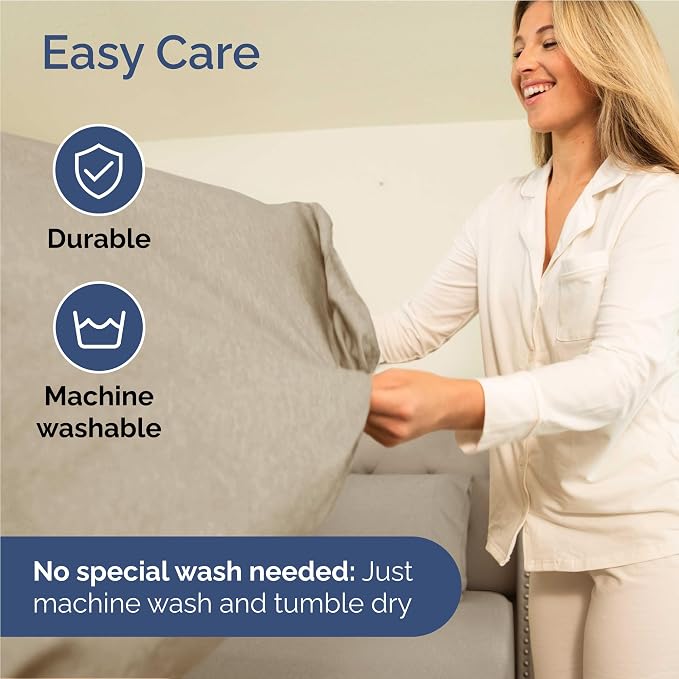 Full 6 Piece Sheet Set - Comfy Breathable & Cooling - Soft Hotel Luxury Bedding Set with 8-16 Inch Deep Pockets - 1 Flat & 1 Fitted Sheet & 4 Pillowcases - Wrinkle Free & Easy Care - Heathered Beige