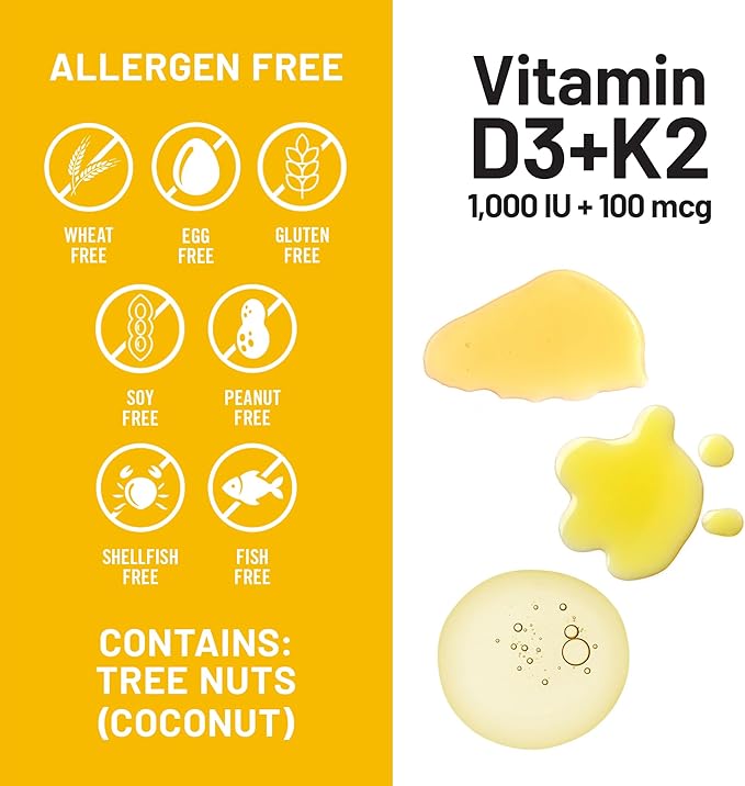 NatureWise Vitamine D3 1000 UI + K2 (MK7) 100 mcg avec Huile de noix de coco extra vierge biologique – Favorise l'absorption du calcium, la santé des os et le système immunitaire – Sans OGM, soja ni gluten – 90 gélules[3 mois d'approvisionnement]
