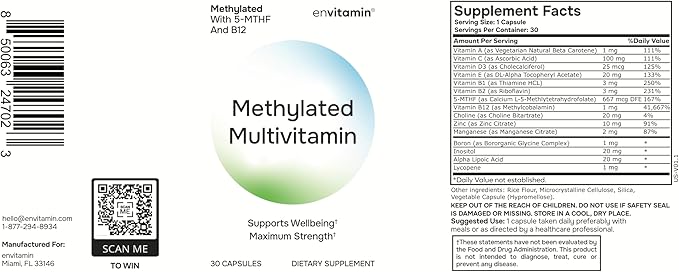 メチル化マルチビタミン・マルチミネラル複合体（L-メチル葉酸）