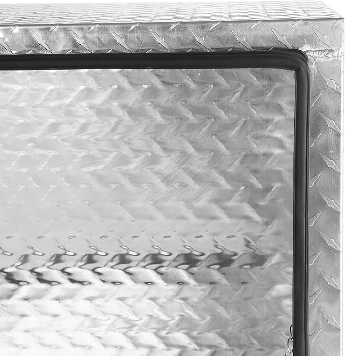 FORWODE 24x17x18 Inch Underbody Truck Tool Box Aluminum Trailer Tool Box with Lock & Foldable T-Handle Waterproof Truck Storage Box for Pickup Truck, Trailer, RV, ATV, Indoor（SILVER）