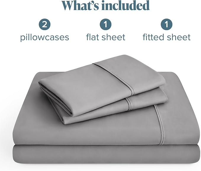 Bare Home California King Sheet Set - 1800 Ultra-Soft Microfiber Cal King Bed Sheets - Double Brushed - Deep Pockets - Easy Fit - 4 Piece Set - Bed Sheets (California King, Light Grey)
