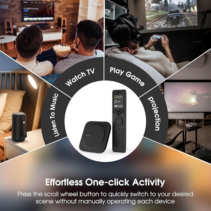 SofaBaton X1S Smart Remote Control with Hub,All-in-One Customizable Activities, Improved Scroll,Customizable Keys, One-Touch Macros Button, Compatible IR/Bluetooth/WiFi Device
